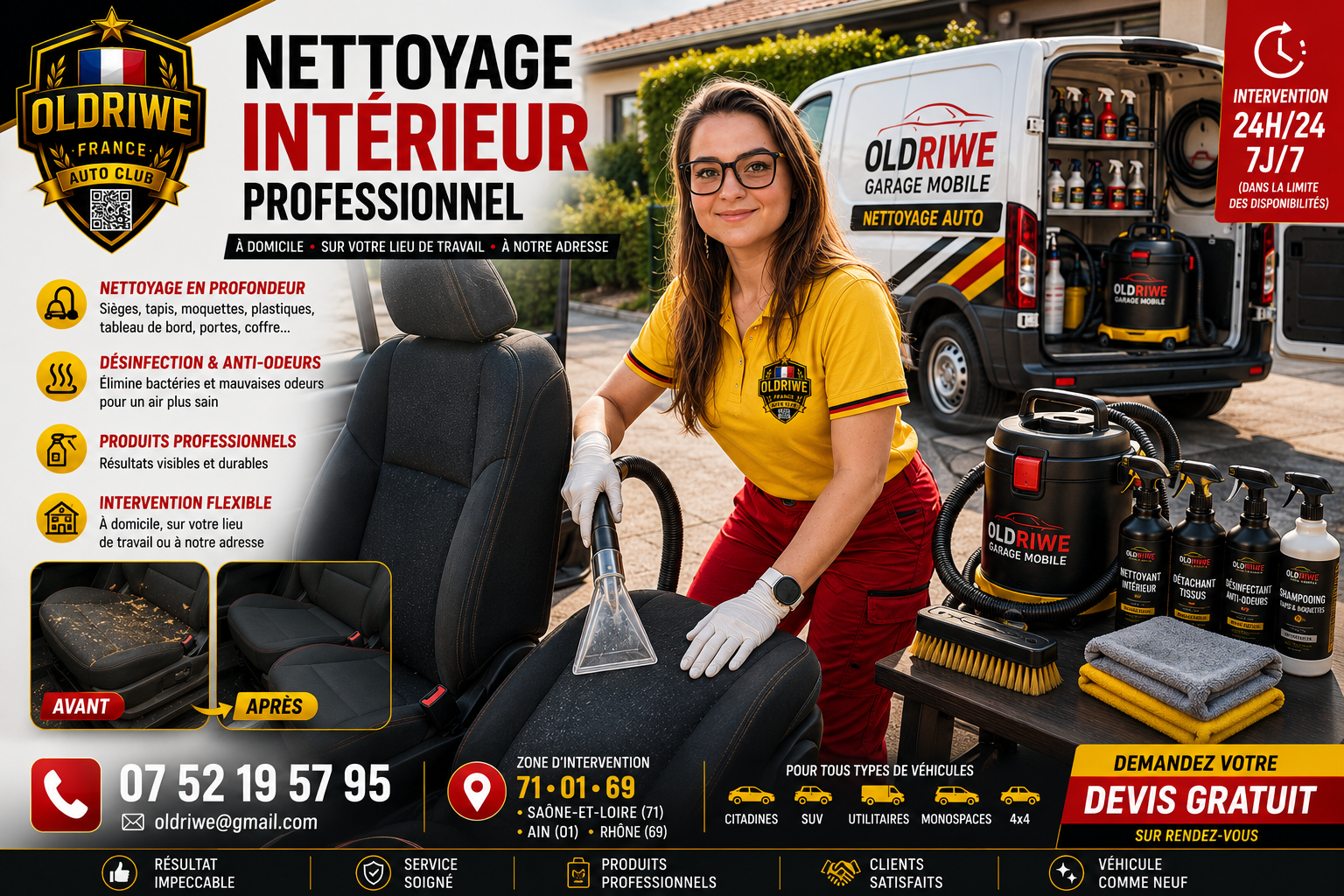 Nettoyage intérieur professionnel OLDRIWE